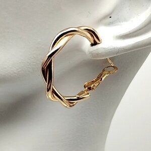 Gold-tone Twisted Hoop Earrings